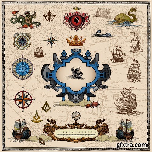 Antique Design Elements - 30 Vector Antique Design Elements - 30 Vector