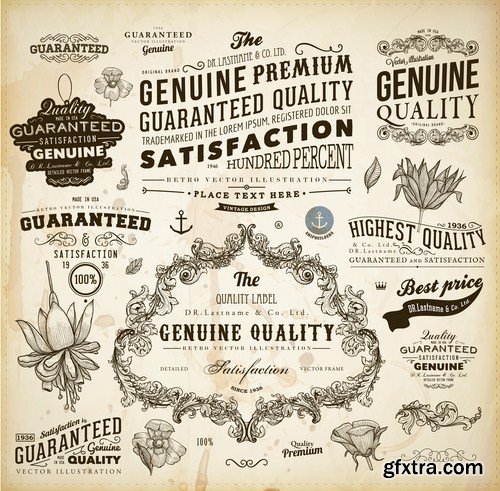 Antique Design Elements - 30 Vector Antique Design Elements - 30 Vector