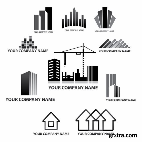 Building and architecture with drawings - 25 Eps Building and architecture with drawings - 25 Eps