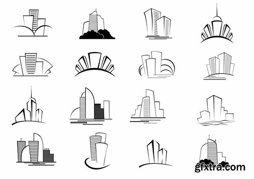 Building and architecture with drawings - 25 Eps Building and architecture with drawings - 25 Eps