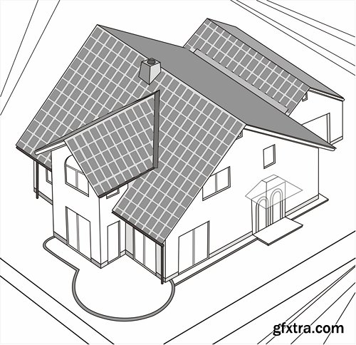 Building and architecture with drawings - 25 Eps Building and architecture with drawings - 25 Eps