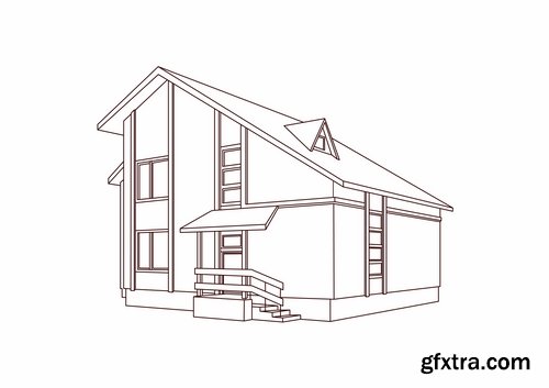 Building and architecture with drawings - 25 Eps Building and architecture with drawings - 25 Eps