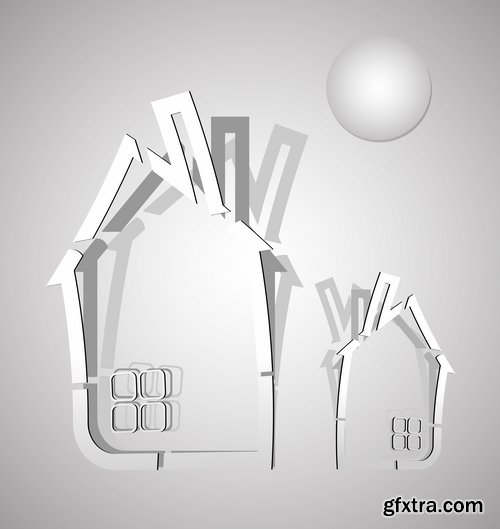 Building and architecture with drawings - 25 Eps Building and architecture with drawings - 25 Eps