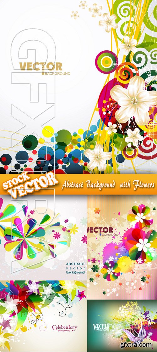 Stock Vector - Abstract Background  with Flowers