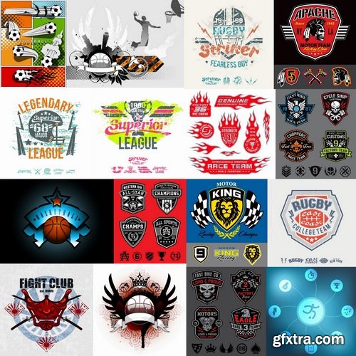 Collection of sports logos 25 Eps » GFxtra