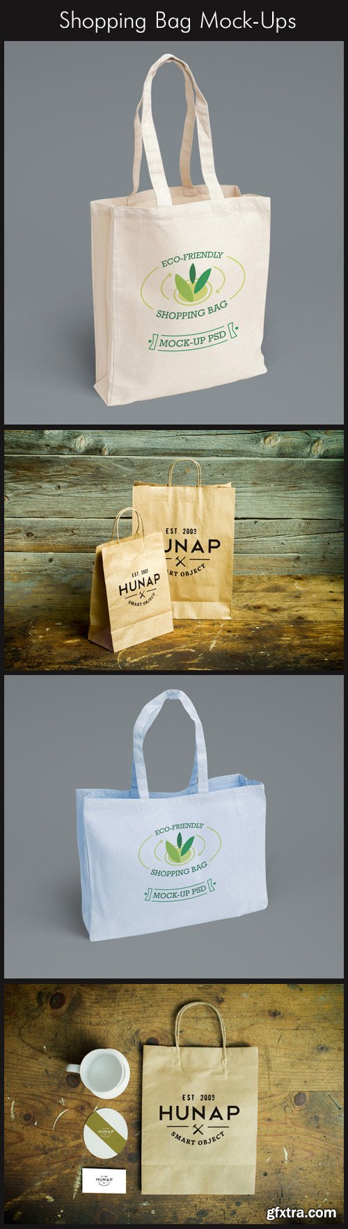 4 Shopping Bag Mock-Ups » GFxtra