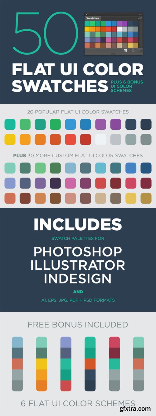 CreativeMarket - 50 Flat UI color swatches 65170