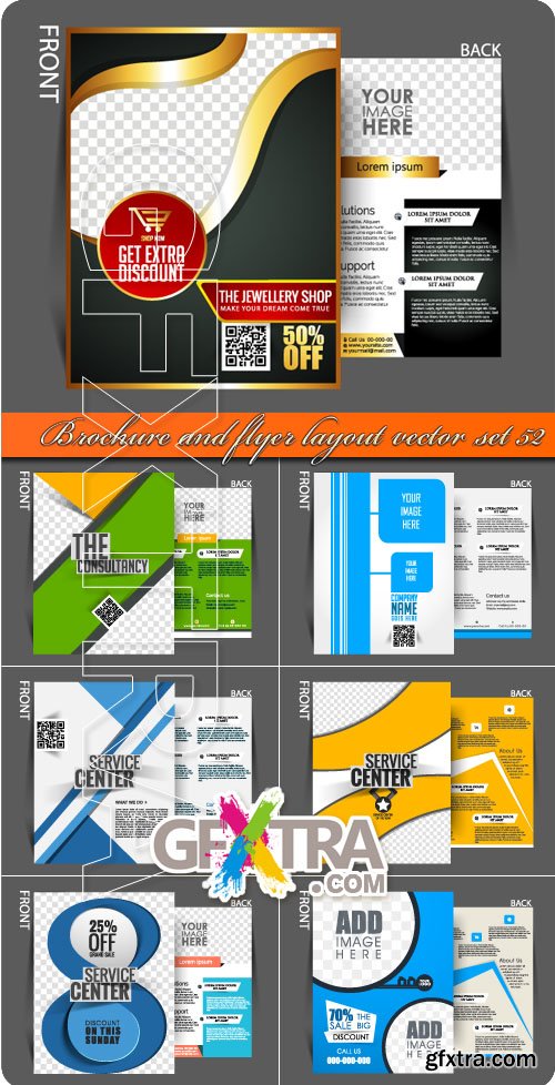 Brochure and flyer layout vector set 52