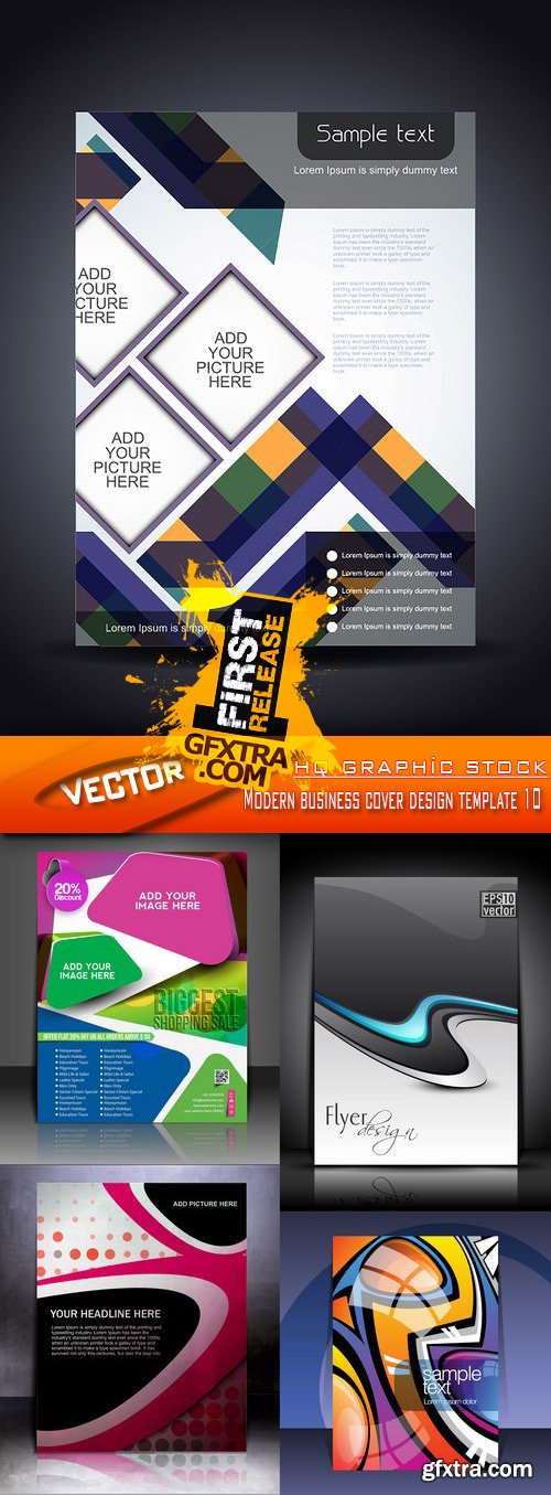 Stock Vector - Modern business cover design template 10