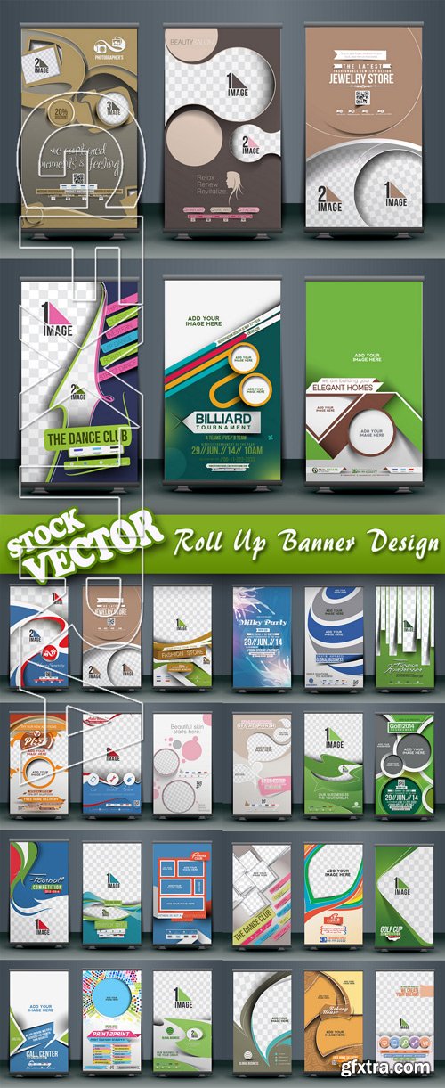 Stock Vector - Roll Up Banner Design