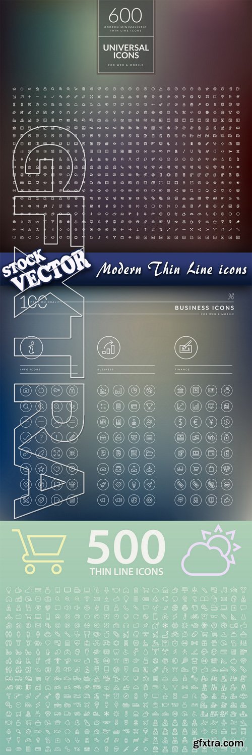 Stock Vector - Modern Thin Line icons