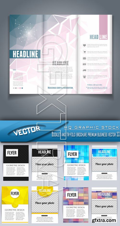 Stock Vector - Booklet and tri-fold brochure premium business vector 30