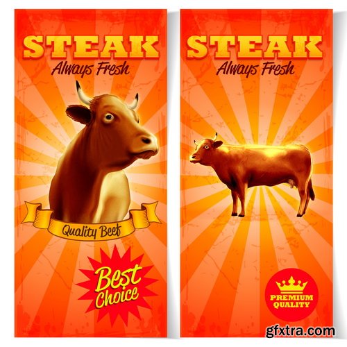 Chicken, Steaks and Fish 25xEPS Chicken, Steaks and Fish 25xEPS