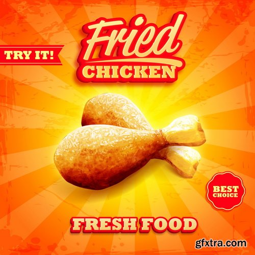 Chicken, Steaks and Fish 25xEPS Chicken, Steaks and Fish 25xEPS