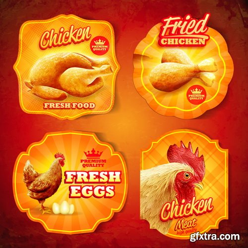 Chicken, Steaks and Fish 25xEPS Chicken, Steaks and Fish 25xEPS