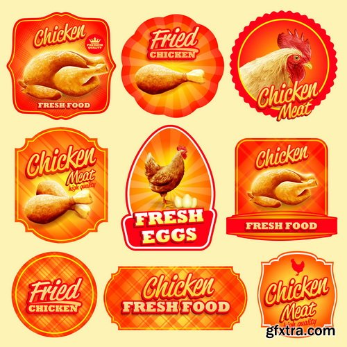 Chicken, Steaks and Fish 25xEPS Chicken, Steaks and Fish 25xEPS