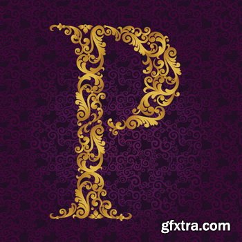Victorian - Baroque Golden Alphabet 26xEPS Victorian - Baroque Golden Alphabet 26xEPS