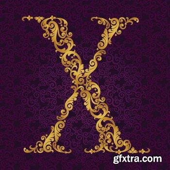 Victorian - Baroque Golden Alphabet 26xEPS Victorian - Baroque Golden Alphabet 26xEPS
