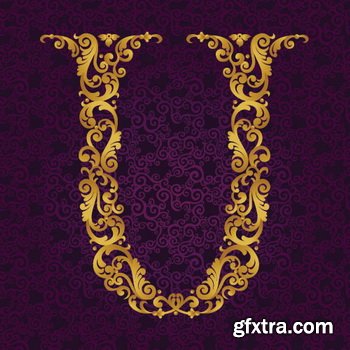 Victorian - Baroque Golden Alphabet 26xEPS Victorian - Baroque Golden Alphabet 26xEPS