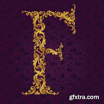 Victorian - Baroque Golden Alphabet 26xEPS Victorian - Baroque Golden Alphabet 26xEPS