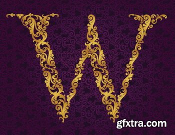 Victorian - Baroque Golden Alphabet 26xEPS Victorian - Baroque Golden Alphabet 26xEPS