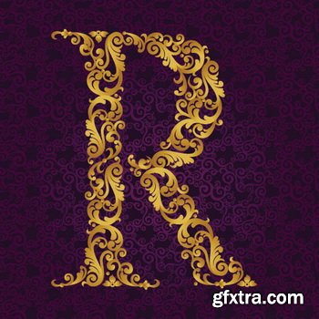 Victorian - Baroque Golden Alphabet 26xEPS Victorian - Baroque Golden Alphabet 26xEPS