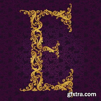 Victorian - Baroque Golden Alphabet 26xEPS Victorian - Baroque Golden Alphabet 26xEPS