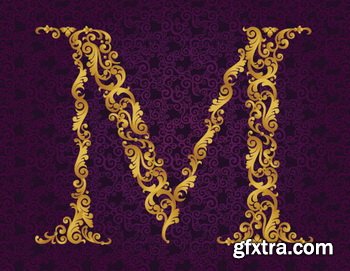 Victorian - Baroque Golden Alphabet 26xEPS Victorian - Baroque Golden Alphabet 26xEPS