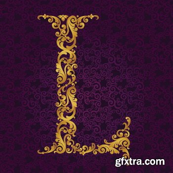 Victorian - Baroque Golden Alphabet 26xEPS Victorian - Baroque Golden Alphabet 26xEPS