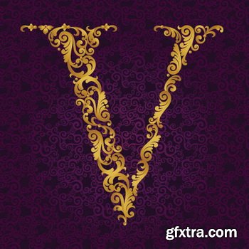 Victorian - Baroque Golden Alphabet 26xEPS Victorian - Baroque Golden Alphabet 26xEPS