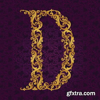 Victorian - Baroque Golden Alphabet 26xEPS Victorian - Baroque Golden Alphabet 26xEPS