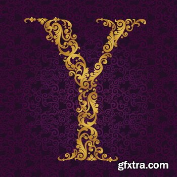 Victorian - Baroque Golden Alphabet 26xEPS Victorian - Baroque Golden Alphabet 26xEPS