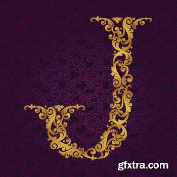 Victorian - Baroque Golden Alphabet 26xEPS Victorian - Baroque Golden Alphabet 26xEPS