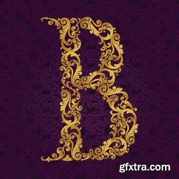 Victorian - Baroque Golden Alphabet 26xEPS Victorian - Baroque Golden Alphabet 26xEPS