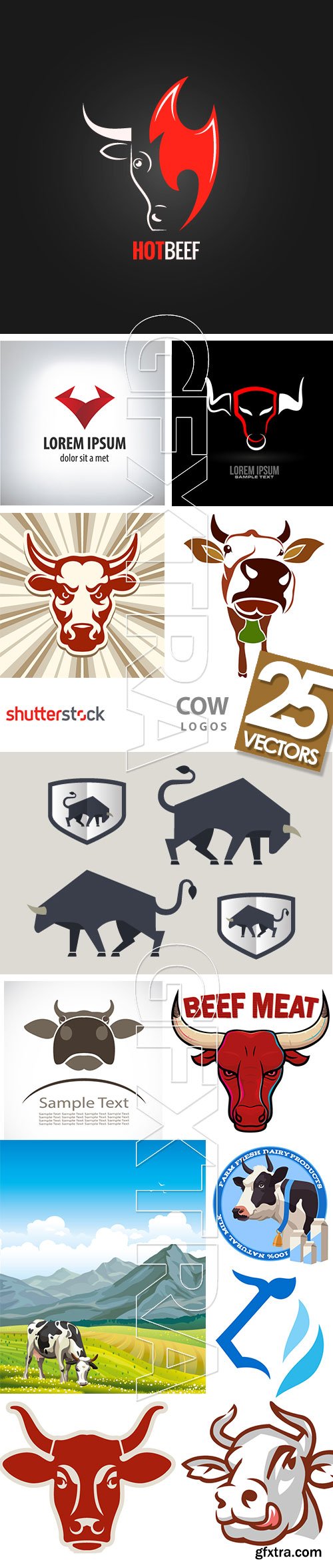 Cow Logos &amp; Designs 25xEPS