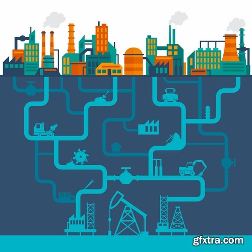 Collection of Industrial Infographics #2, 25xEPS Collection of Industrial Infographics #2, 25xEPS