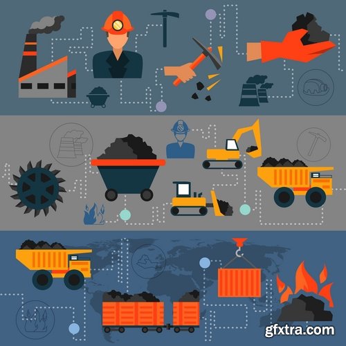 Collection of Industrial Infographics #2, 25xEPS Collection of Industrial Infographics #2, 25xEPS