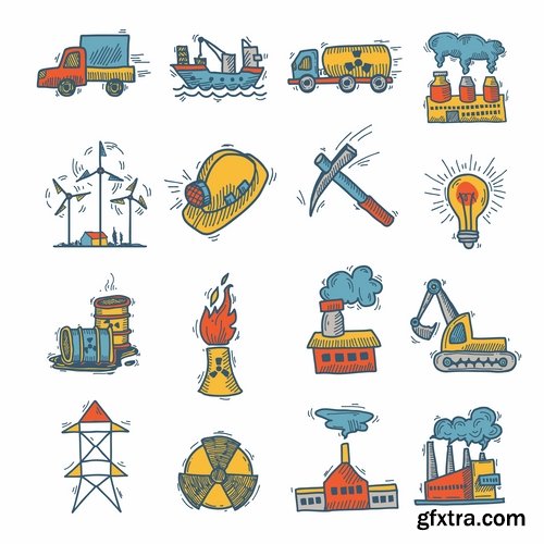 Collection of Industrial Infographics #2, 25xEPS Collection of Industrial Infographics #2, 25xEPS