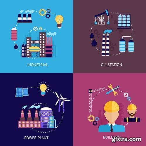 Collection of Industrial Infographics #2, 25xEPS Collection of Industrial Infographics #2, 25xEPS