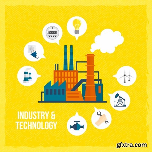 Collection of Industrial Infographics #2, 25xEPS Collection of Industrial Infographics #2, 25xEPS