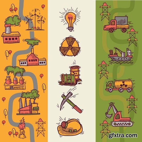 Collection of Industrial Infographics #2, 25xEPS Collection of Industrial Infographics #2, 25xEPS