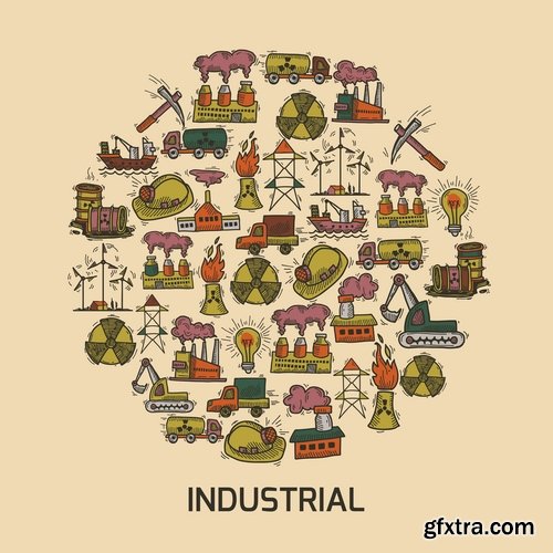 Collection of Industrial Infographics #2, 25xEPS Collection of Industrial Infographics #2, 25xEPS