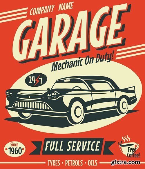 Retro Car Posters, 25xEPS Retro Car Posters, 25xEPS