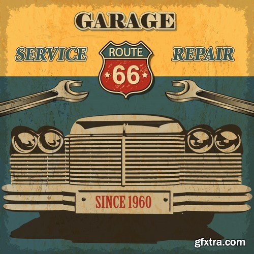 Retro Car Posters, 25xEPS Retro Car Posters, 25xEPS