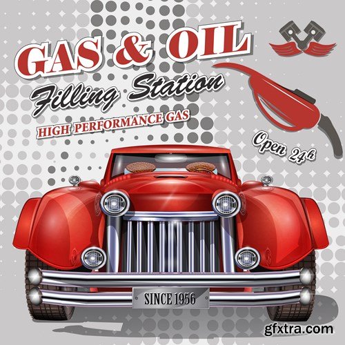 Retro Car Posters, 25xEPS Retro Car Posters, 25xEPS