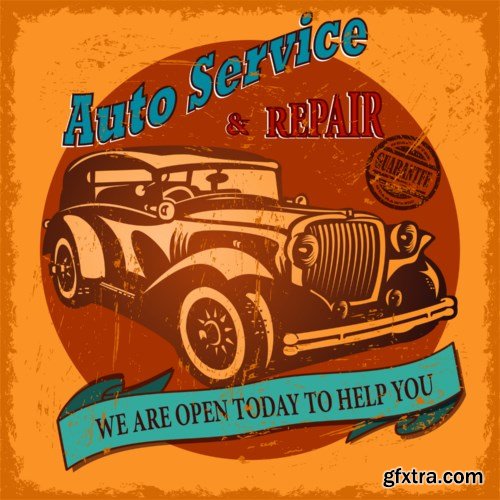 Retro Car Posters, 25xEPS Retro Car Posters, 25xEPS