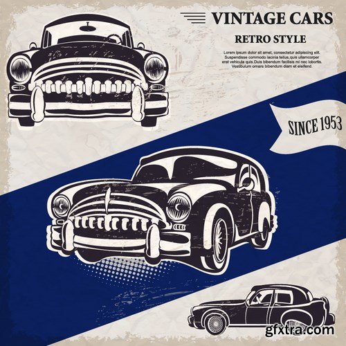 Retro Car Posters, 25xEPS Retro Car Posters, 25xEPS