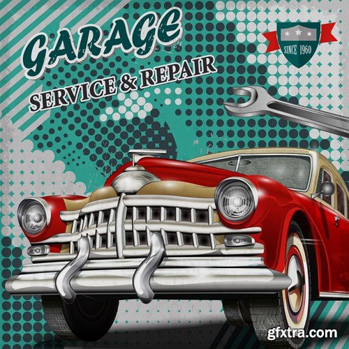 Retro Car Posters, 25xEPS Retro Car Posters, 25xEPS