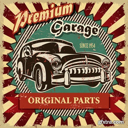Retro Car Posters, 25xEPS Retro Car Posters, 25xEPS