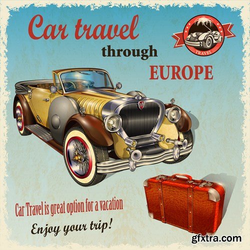 Retro Car Posters, 25xEPS Retro Car Posters, 25xEPS